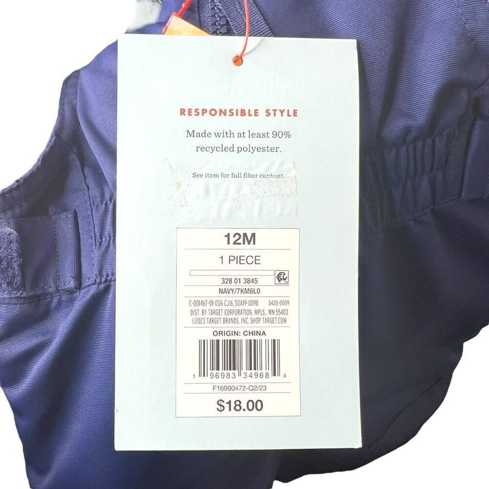 NEW Cat & Jack Baby Snow Bib Navy Blue 12M - Picture 8 of 8